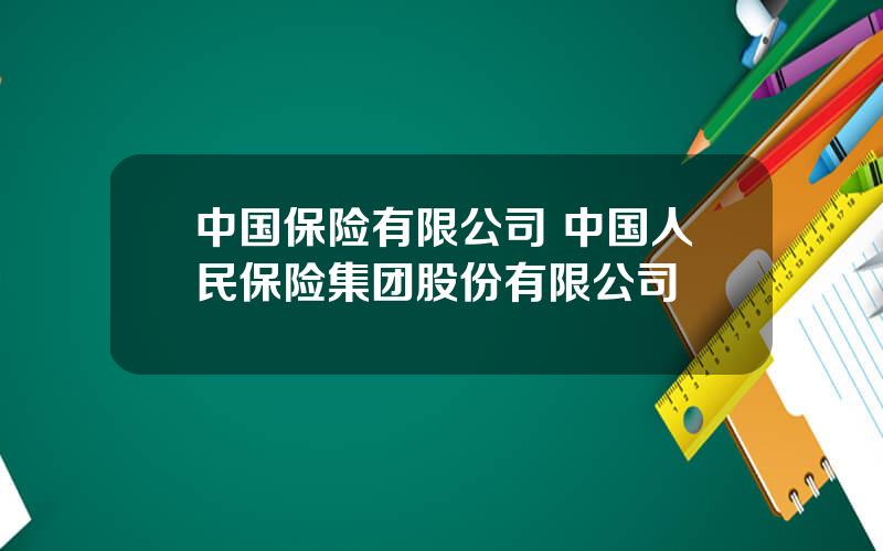中国保险有限公司 中国人民保险集团股份有限公司